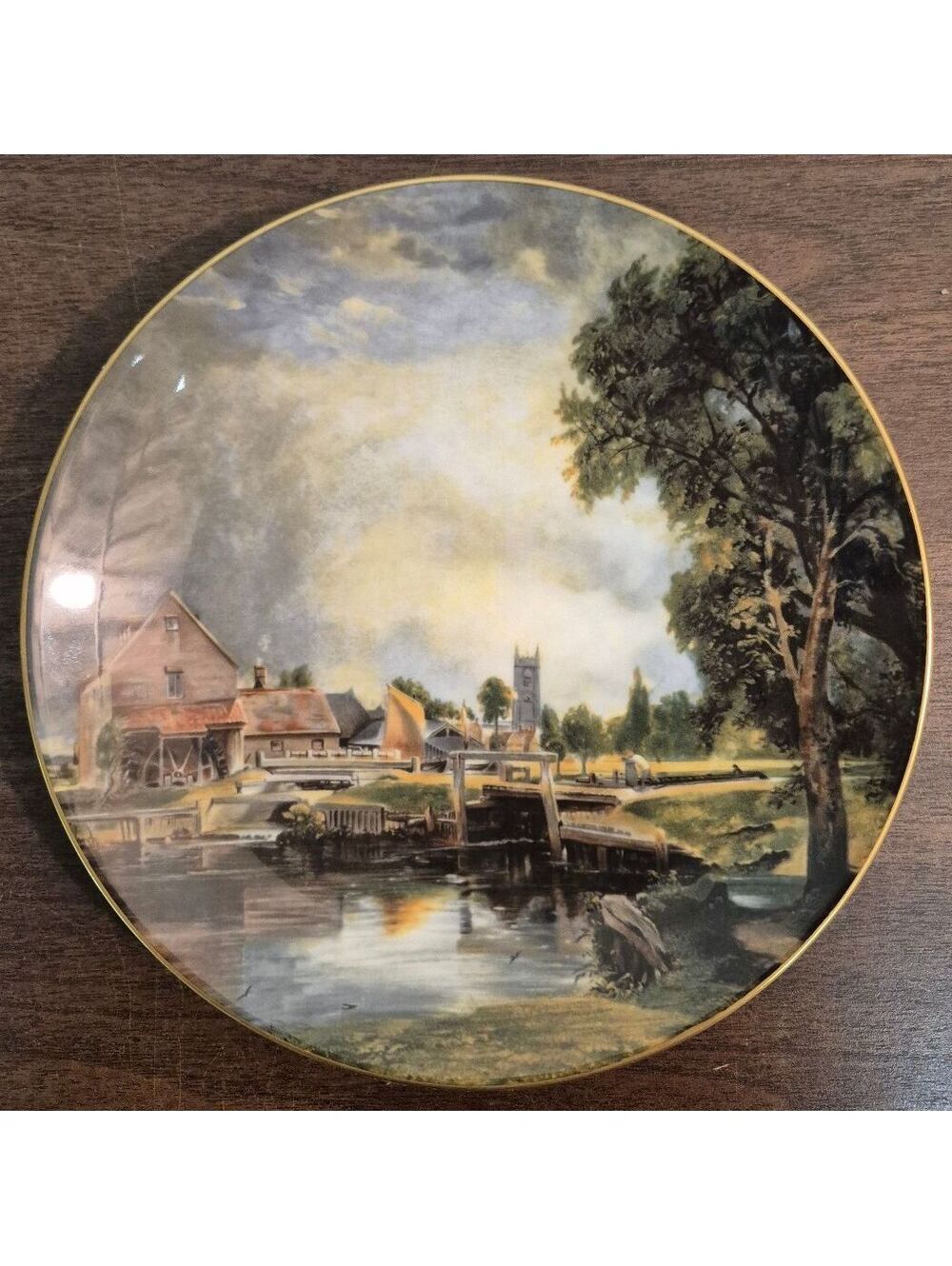 Crown Staffordshire John Constable Dedham Lock and Mill Collectible Plate